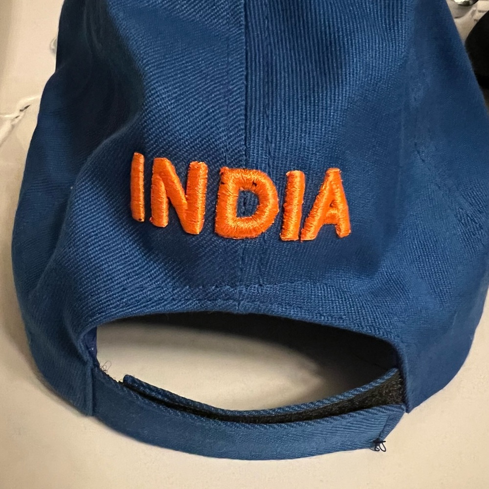 Blue Cricket Cap with India Embroidery - Picture 2 of 3